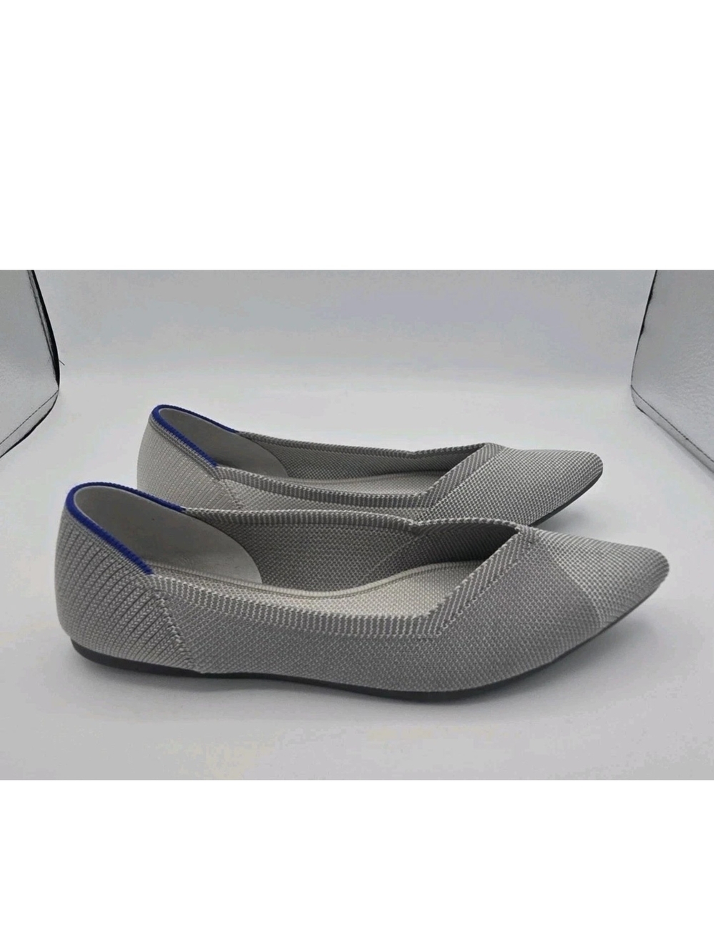 Rothys Retired Gull Gray Grey Pointed Flat Slip On Comfortable Shoes Womens 8.5